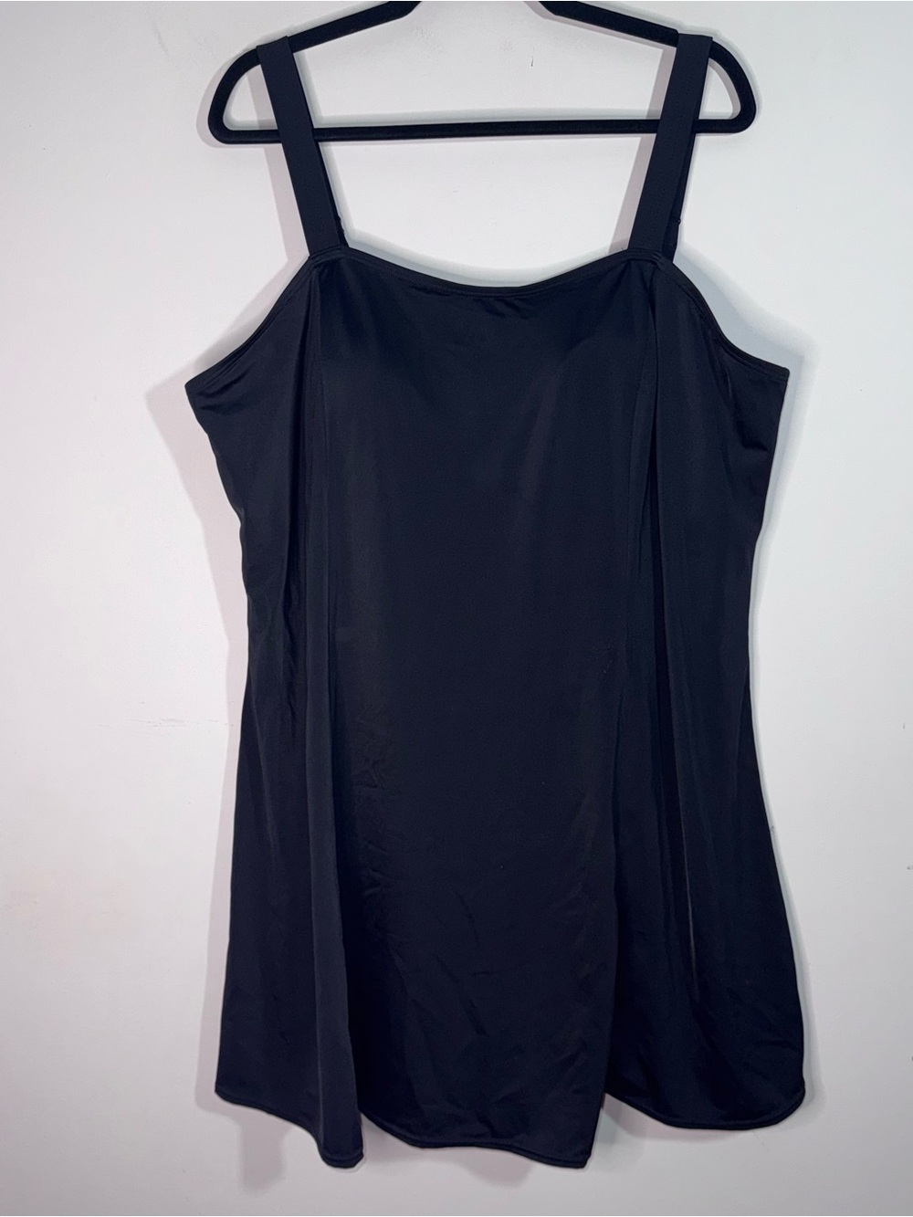 Swimsuits For All 26 Black Swim Dress One Piece Shelf Bra Tummy Control